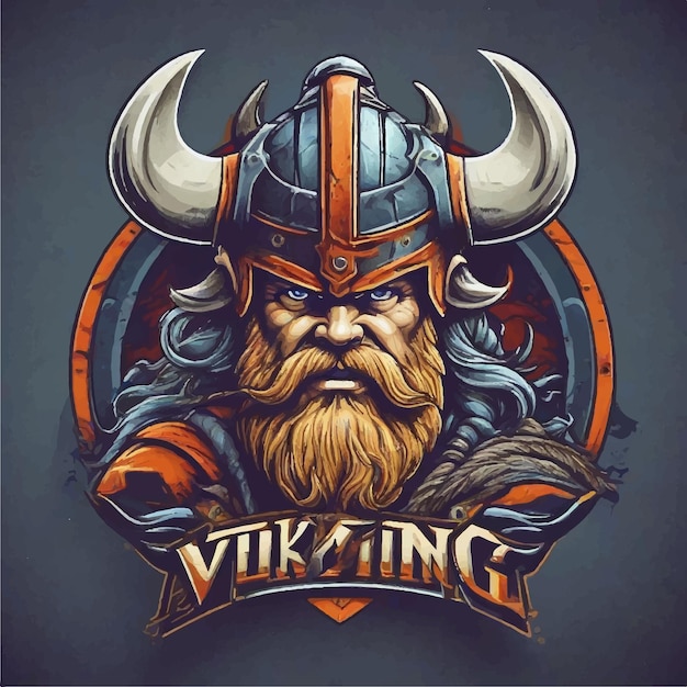 Vetor desenho de logotipo esportivo de mascote vetorial viking gratuito