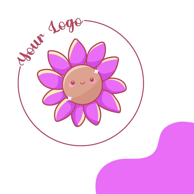 Desenho de logotipo flores bonitas Ilustração vetorial