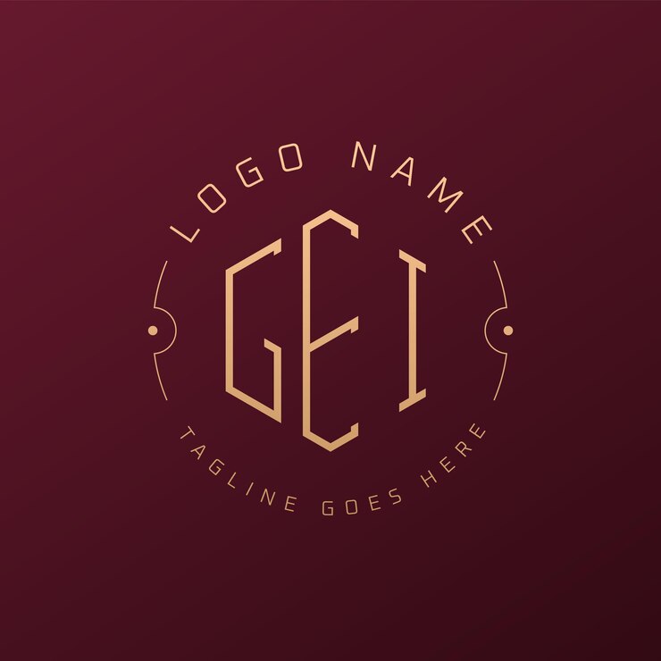 Vetor desenho de logotipo gei de luxo letra elegante gei monograma logotipo minimalista polígono gei modelo de design de logotipo