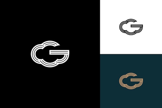 Vetor desenho de logotipo vetorial da letra g monograma