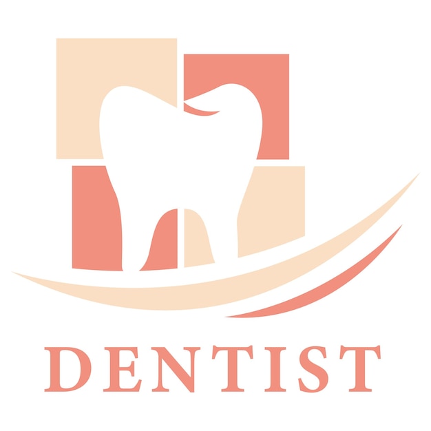 Vetor desenho de logotipo vetorial de dentista e clínica odontológica