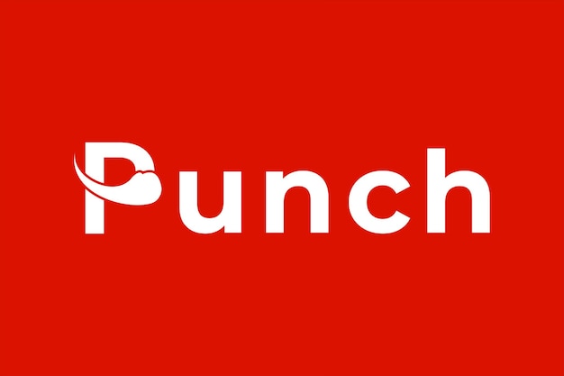 Desenho de logotipo vetorial de letra punch p