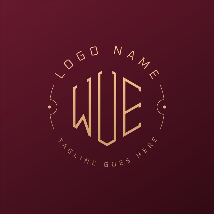 Vetor desenho de logotipo wue de luxo letra elegante logotipo wue monograma poligono minimalista template de design de logotipo wue
