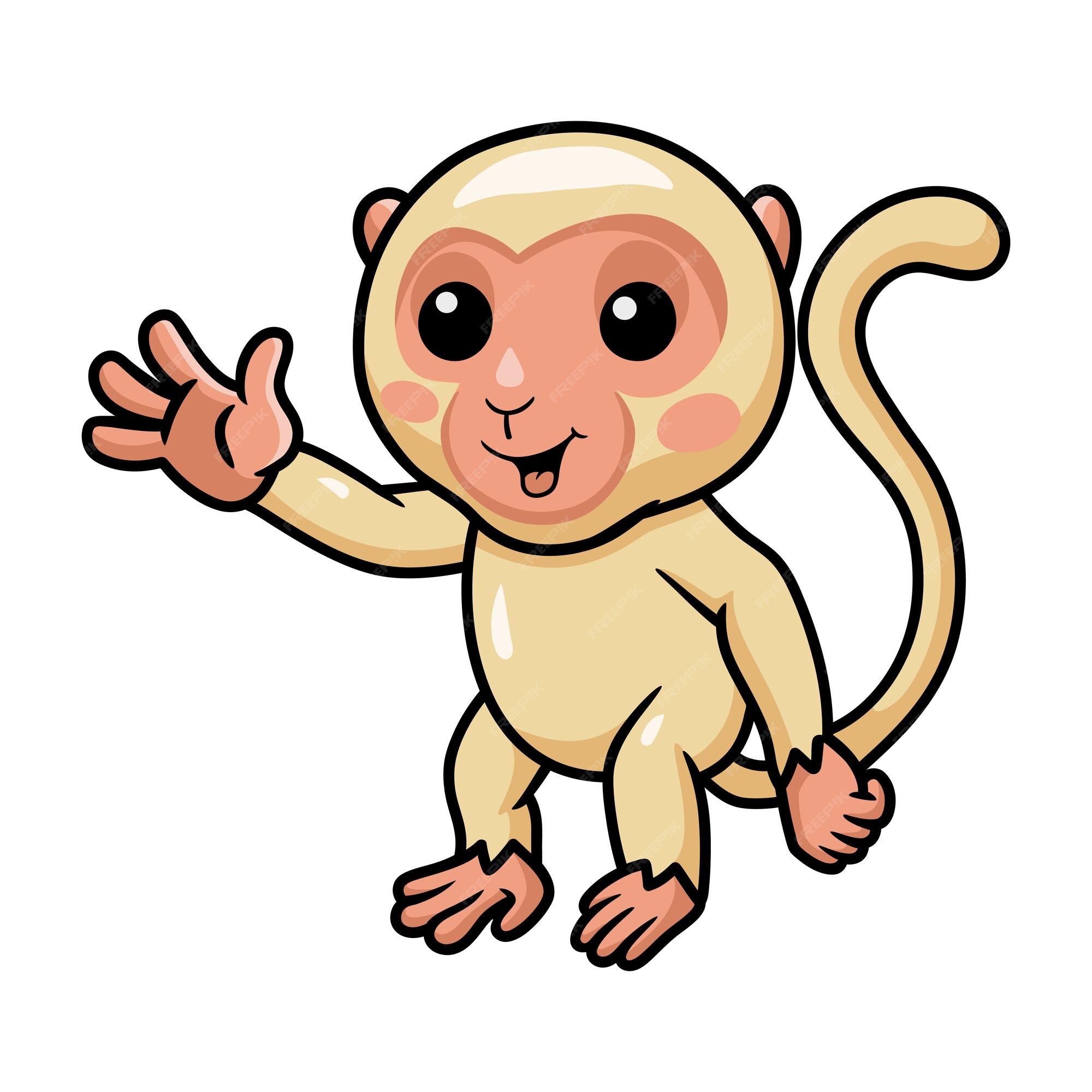 desenho de macaco albino bonitinho correndo 14459939 Vetor no Vecteezy