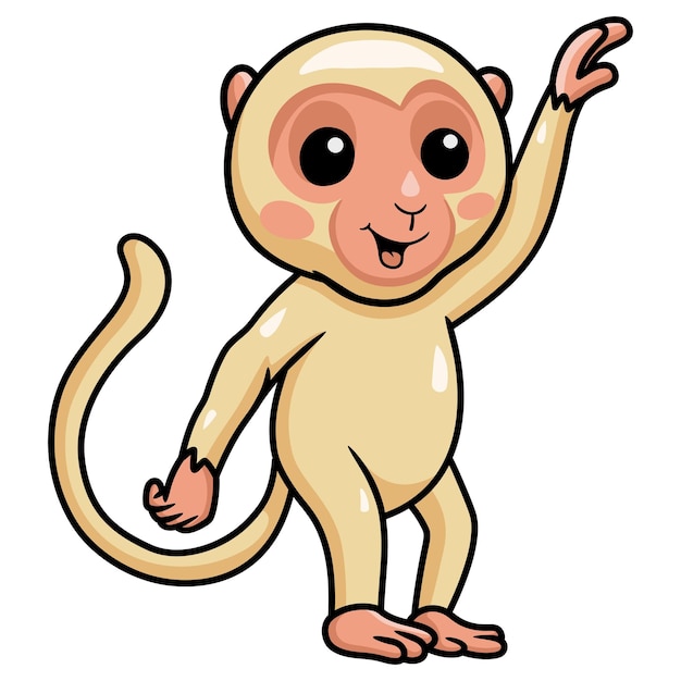 desenho de macaco albino bonitinho correndo 14459882 Vetor no Vecteezy