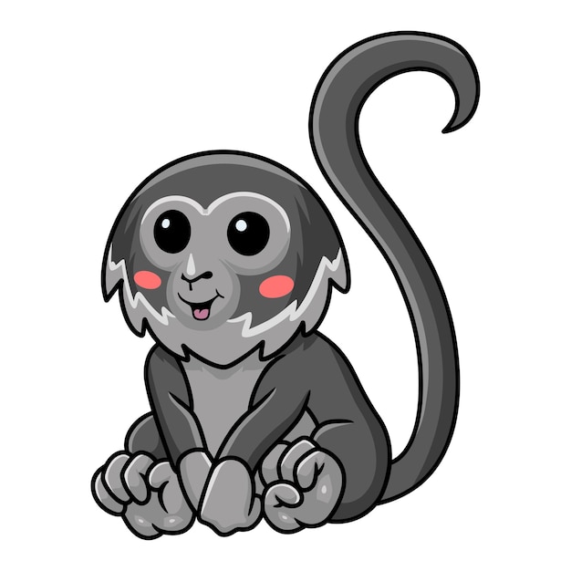 desenho de macaco-aranha fofo levantando as mãos 14597433 Vetor no