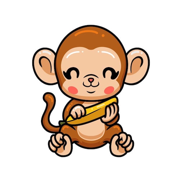 Bonito bebê macaco dormindo kawaii desenho animado vetor ilustração isolado  . imagem vetorial de Sabelskaya© 321169708