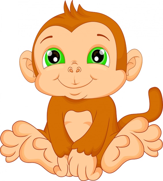 Bonito Bebê Macaco Desenho Animado Em Pé Royalty Free SVG, Cliparts,  Vetores, e Ilustrações Stock. Image 172350805