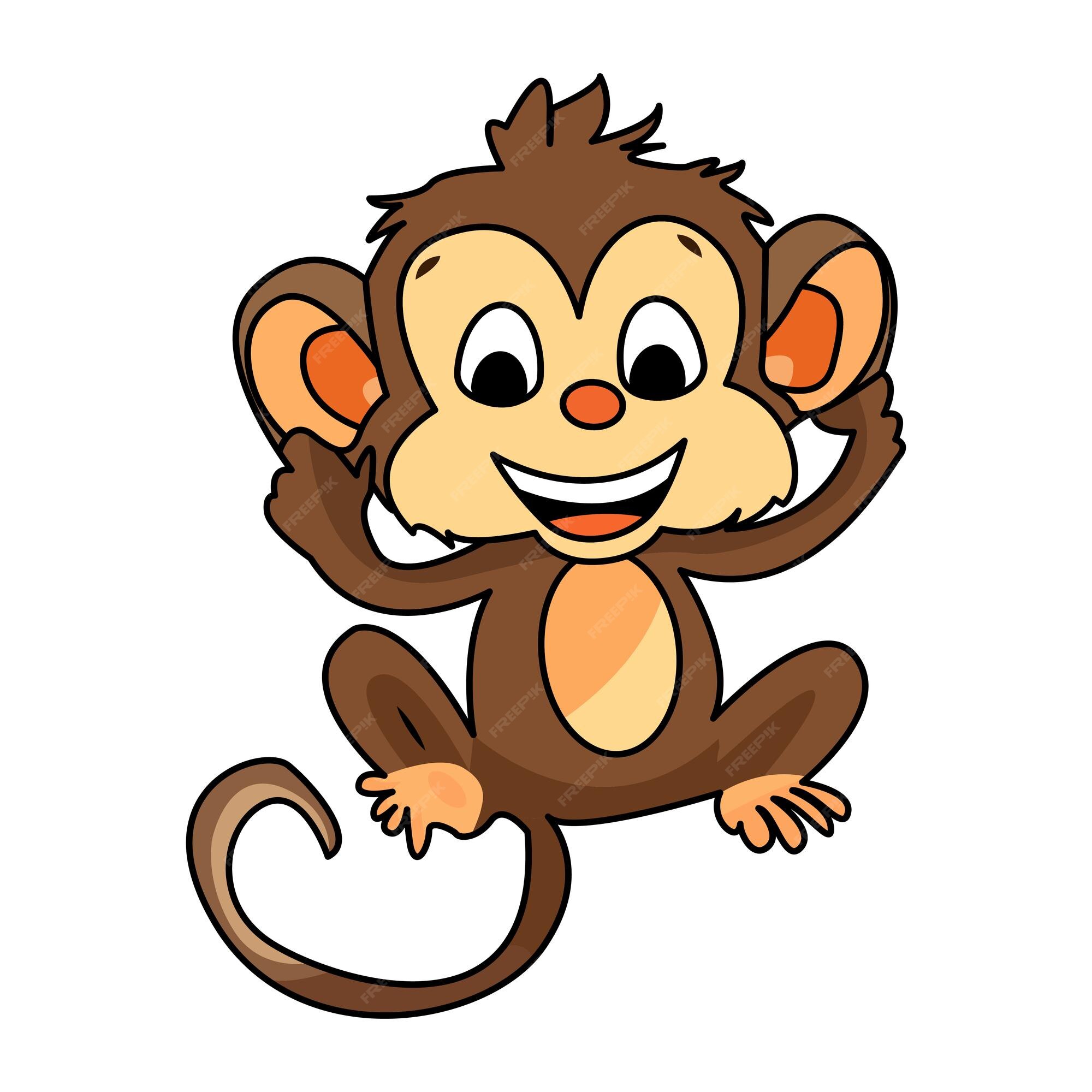 desenho de macaco bonitinho em fundo branco 15219825 Vetor no Vecteezy