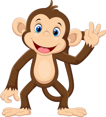 Bonito Bebê Macaco Desenho Animado Sentado Royalty Free SVG