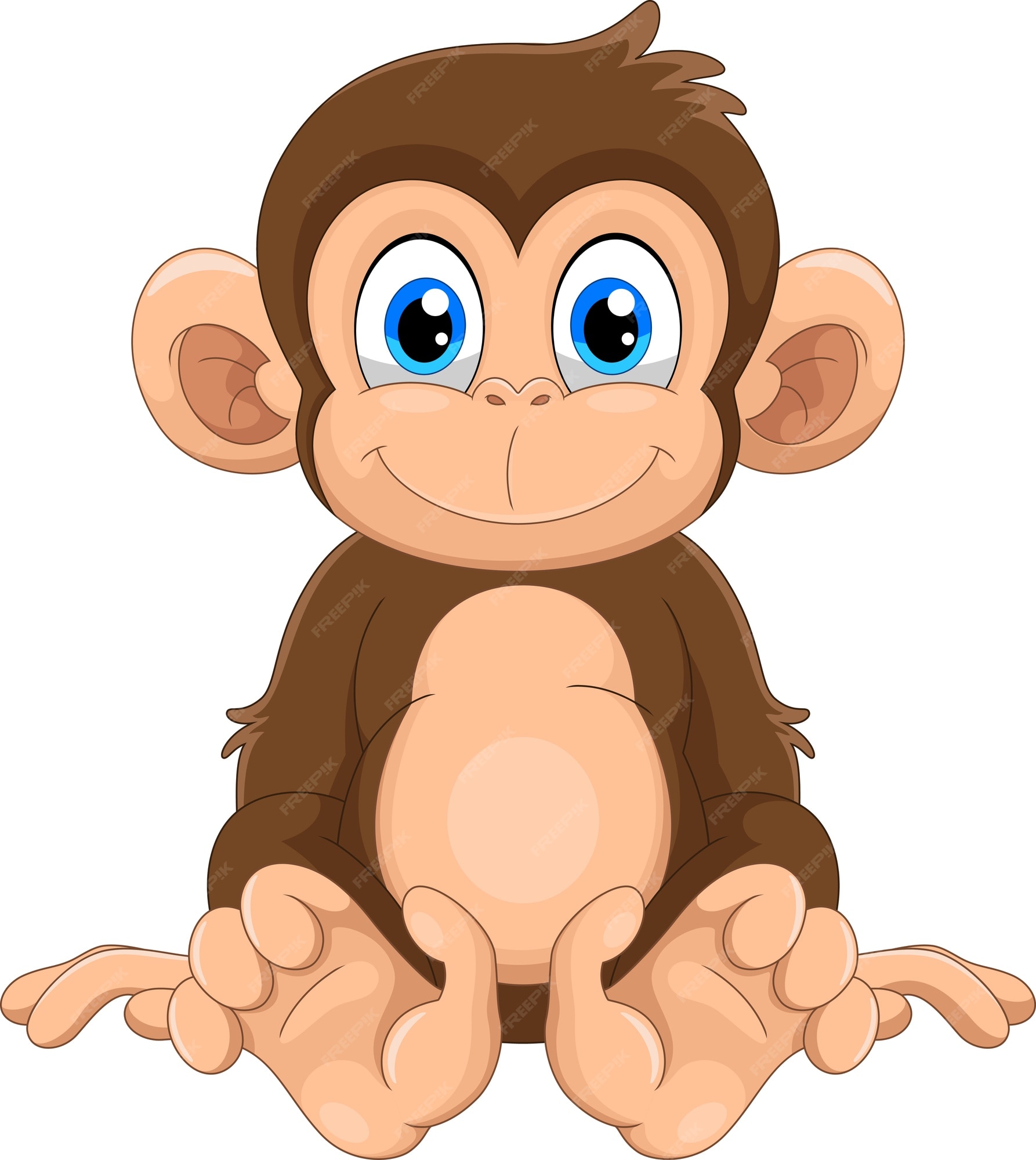 fofa feliz macaco desenho animado posando 20353714 Vetor no Vecteezy