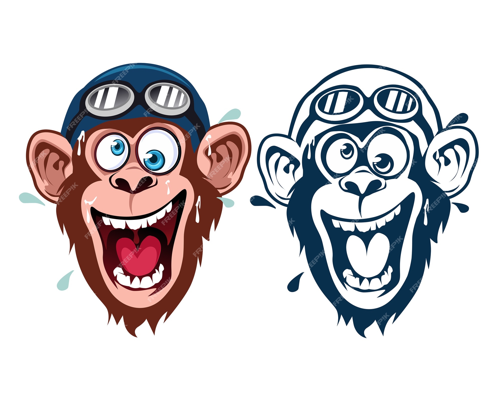 Doodle Dos Desenhos Animados Macaco Louco imagem vetorial de  lineartestpilot© 222176946