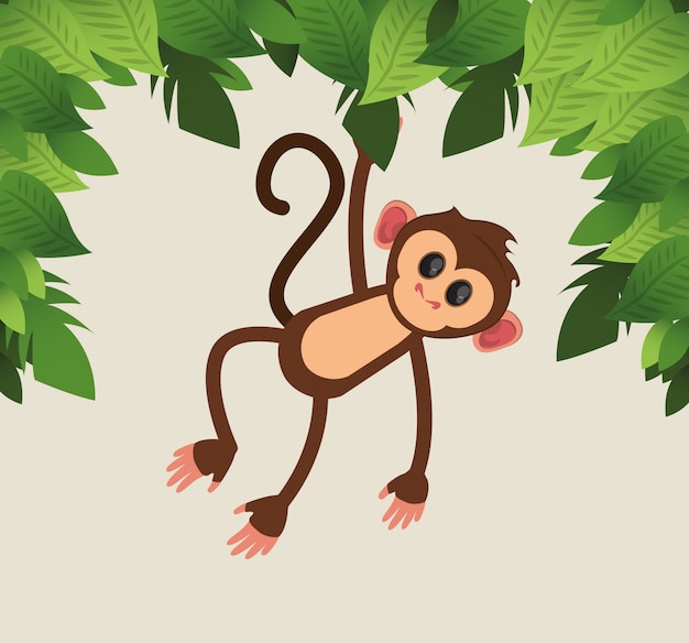 Vetor desenho de macaco selva