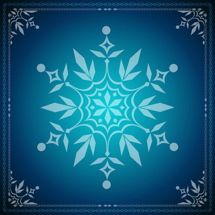 Desenho de Mandala Abstrato de Feliz Natal em segundo plano
