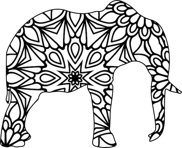 Desenho de mandala animal para colorir para adultos