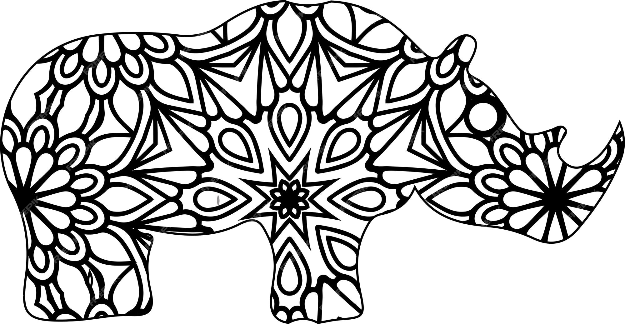 Desenho de mandala animal para colorir para adultos