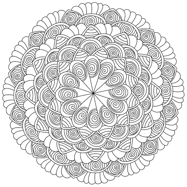 Desenho de Mandala pétalas de flores para Colorir - Colorir.com