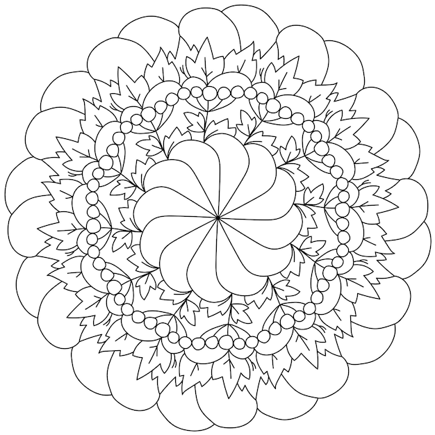 Desenho de Mandala de flor simples para Colorir - Colorir.com