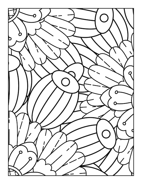 Desenho de mandala de flor para colorir