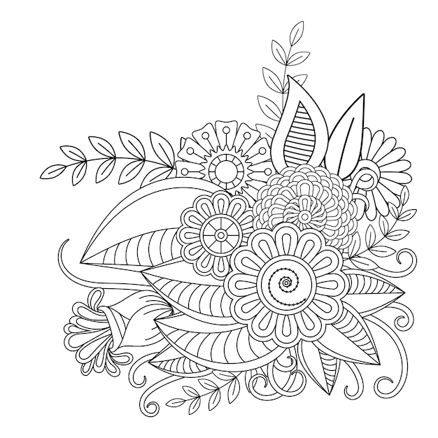 Desenho de Mandala flor para Colorir