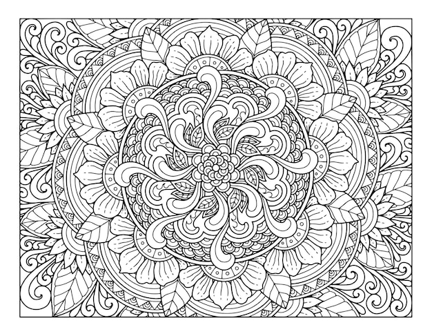 páginas para colorir mandala 7673703 Vetor no Vecteezy