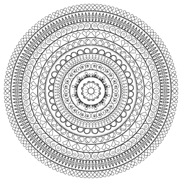 Desenho de mandala de vetor