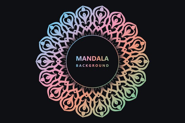 Vetor desenho de mandala em cores premium vector