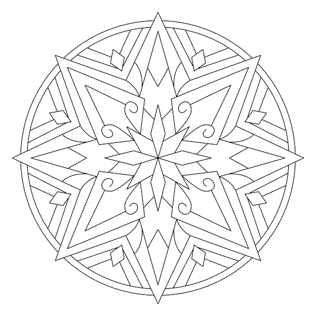 Desenho de mandala estrela para colorir para adultos
