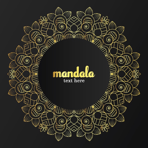 Desenho de mandala na cor dourada