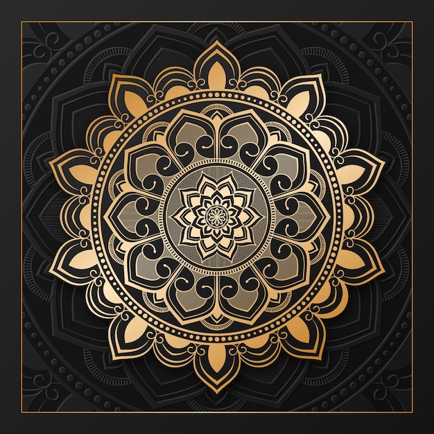 Desenho de mandala ornamental de luxo com fundo