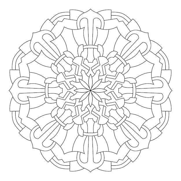 Desenho de mandala para colorir. o ornamento redondo pode ser usado como fundo de meditação