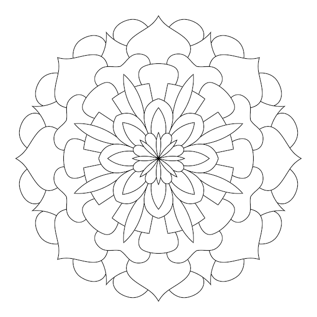 Desenho de mandala para colorir. o ornamento redondo pode ser usado como fundo de meditação