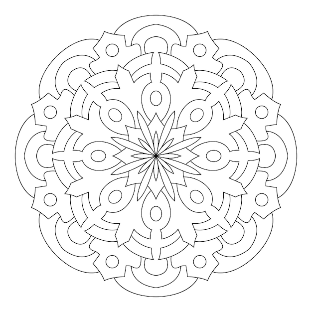 Desenho de mandala para colorir. o ornamento redondo pode ser usado como fundo de meditação