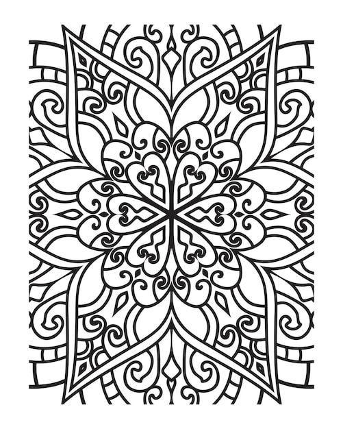 Vetor desenho de mandala para colorir página