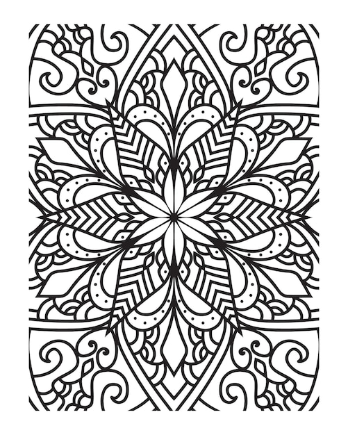 Vetor desenho de mandala para colorir página