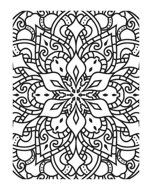 Vetor desenho de mandala para colorir página