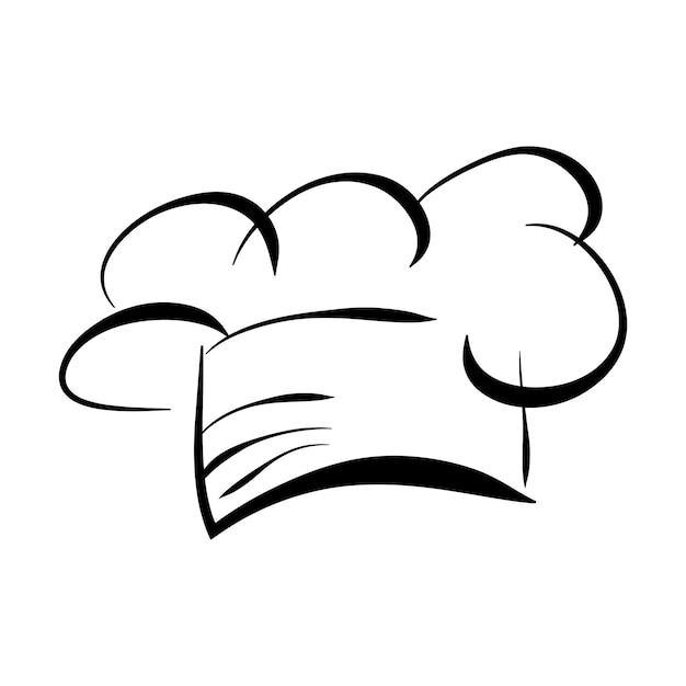 Vetor desenho de mão de doodle vetorial simples do chef hat