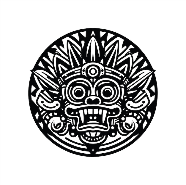 Desenho de máscara tribal arte do logotipo