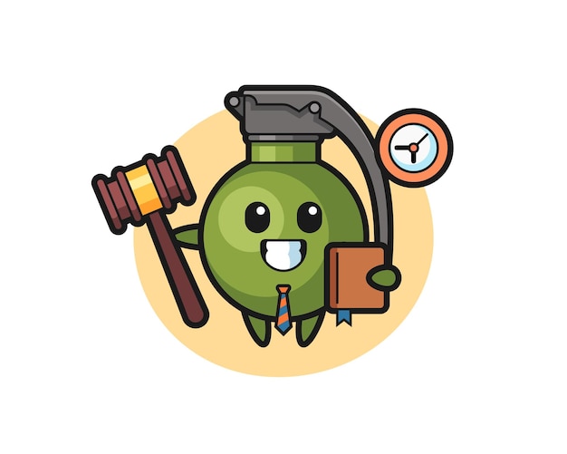 Desenho de mascote de granada como juiz
