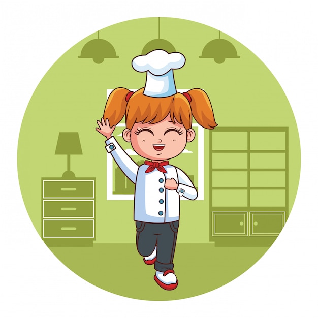 Desenho de menina do chef