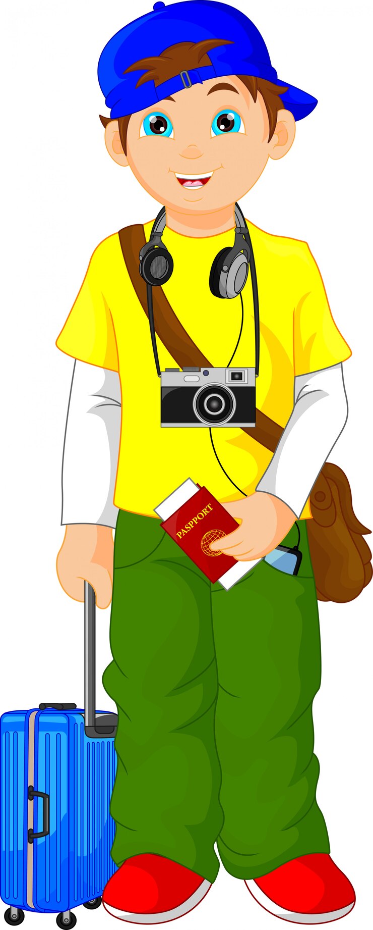 Vetor desenho de menino de turista