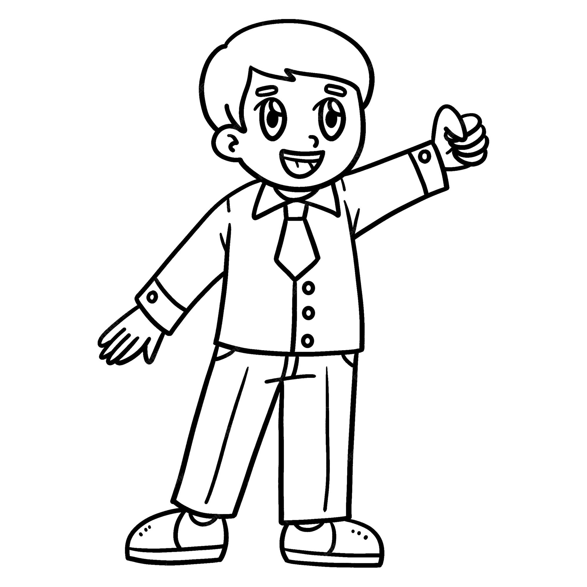 desenho para colorir menino