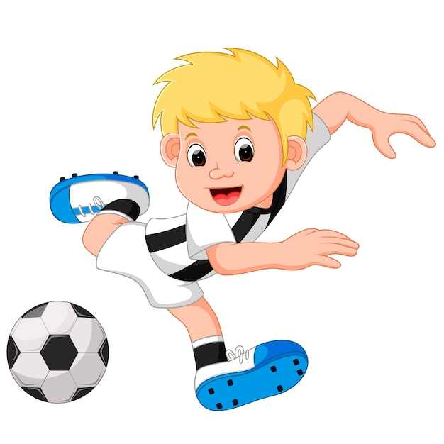 Meninos Jogando Futebol Desenhos Animados Ilustração imagem vetorial de  brgfx© 566428524