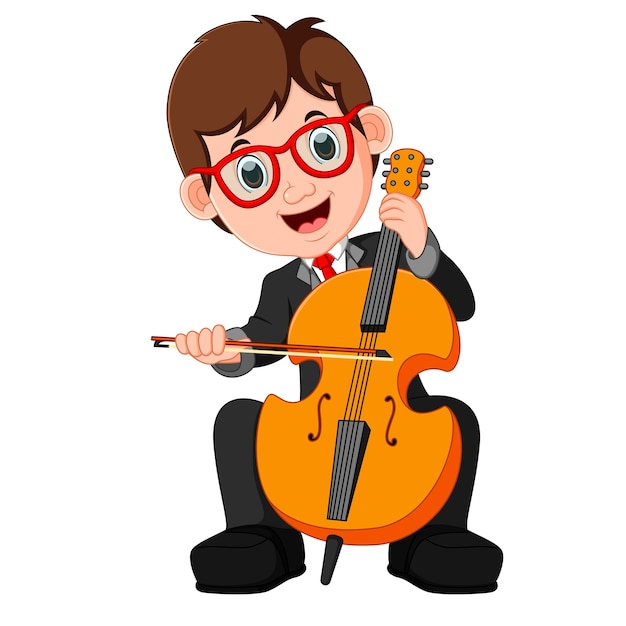 Desenho de menino tocando violoncelo