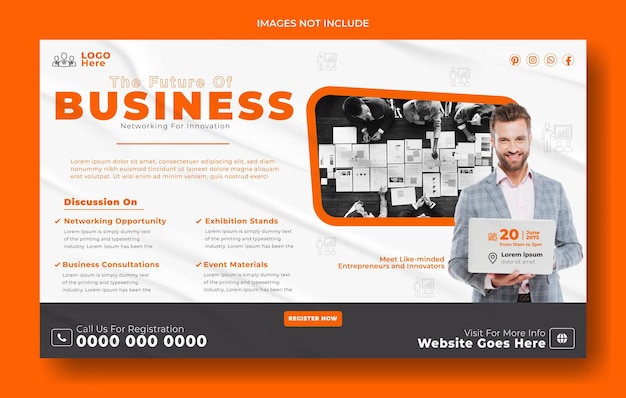 Desenho de modelo de banner da web de reuniões de negócios