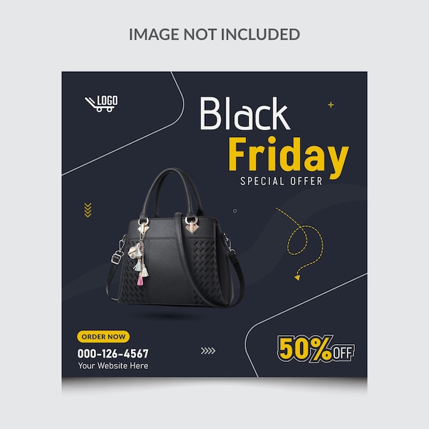 Desenho de modelo de banner de mídia social da Black Friday