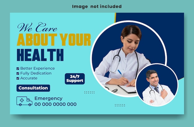 Desenho de modelo de banner médico exclusivo
