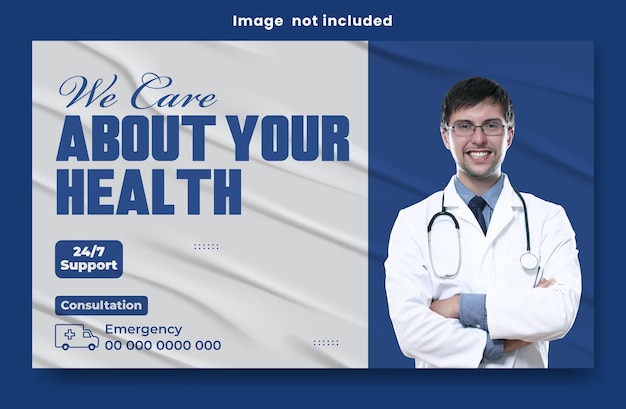 Desenho de modelo de banner médico