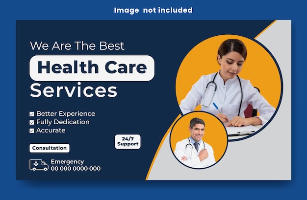 Desenho de modelo de banner médico