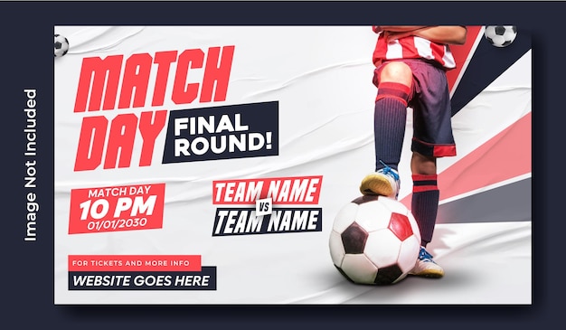 Desenho de modelo de banner promocional de torneio de futebol